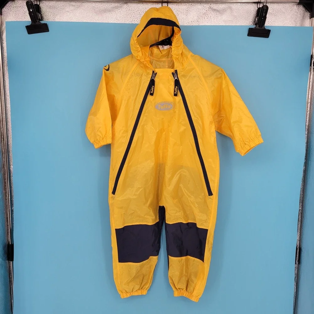 Tuffo Muddy Buddy Rain Suit Kids 18M Waterproof Yellow Hooded One-Piece Coverall